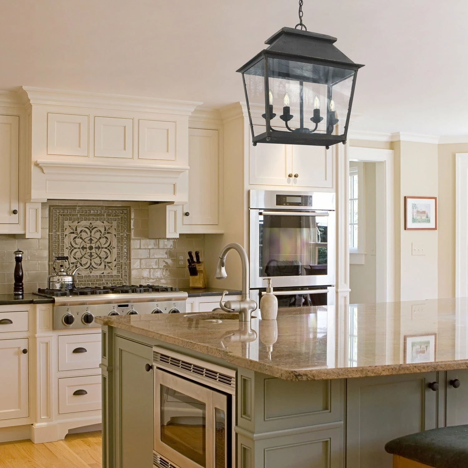 Promo ✨ Golden Lighting Abingdon 4-Light Pendant In Antique Black Iron ✔️ 8 Promo ✨ Golden Lighting Abingdon 4-Light Pendant In Antique Black Iron ✔️ - Image 6