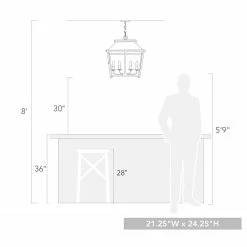 Alternative view of Promo ✨ Golden Lighting Abingdon 4-Light Pendant In Antique Black Iron ✔️