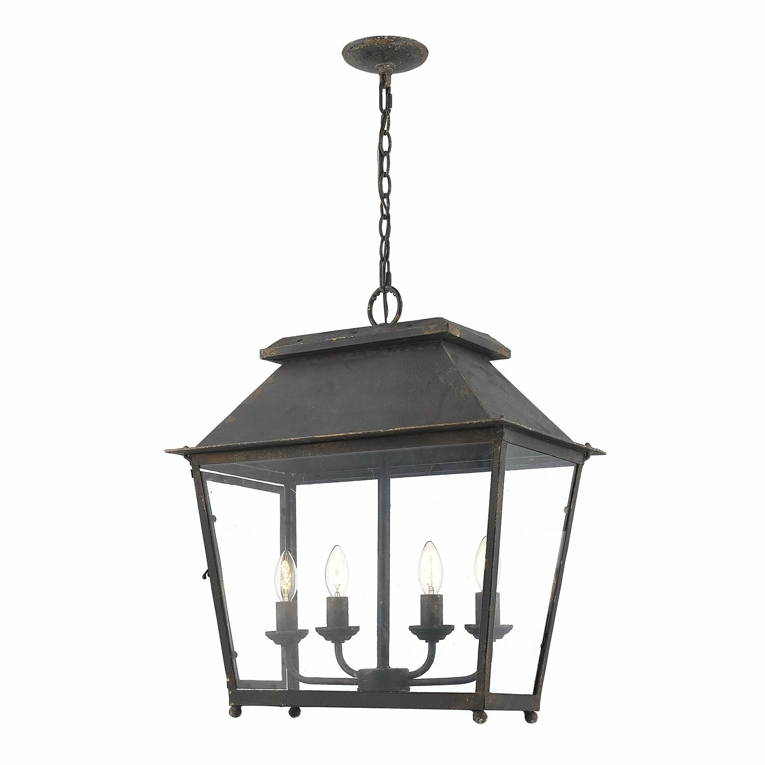 Promo ✨ Golden Lighting Abingdon 4-Light Pendant In Antique Black Iron ✔️ 5 Promo ✨ Golden Lighting Abingdon 4-Light Pendant In Antique Black Iron ✔️ - Image 3