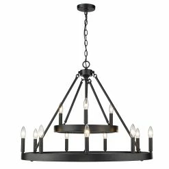 Alternative view of Discount 🧨 Golden Lighting Alastair 2 Tier - 12 Light Chandelier - 35x24.5" ✔️