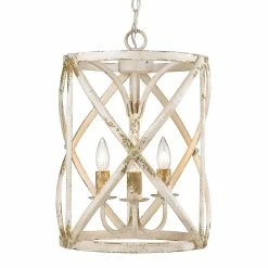 Alternative view of Top 10 💯 Golden Lighting Alcott 3-Light Pendant In Antique Ivory 😉