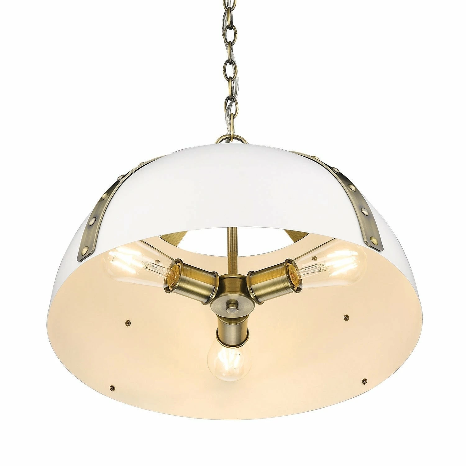 Brand new π Golden Lighting Aldrich 3 Light Pendant Aged Brass With Black Shade π 11 Brand new π Golden Lighting Aldrich 3 Light Pendant Aged Brass With Black Shade π - Image 9
