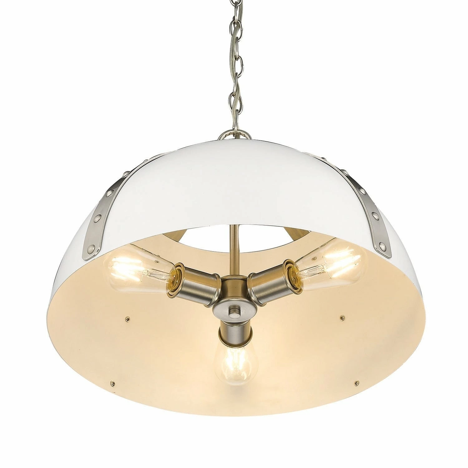 Brand new π Golden Lighting Aldrich 3 Light Pendant Aged Brass With Black Shade π 5 Brand new π Golden Lighting Aldrich 3 Light Pendant Aged Brass With Black Shade π - Image 3