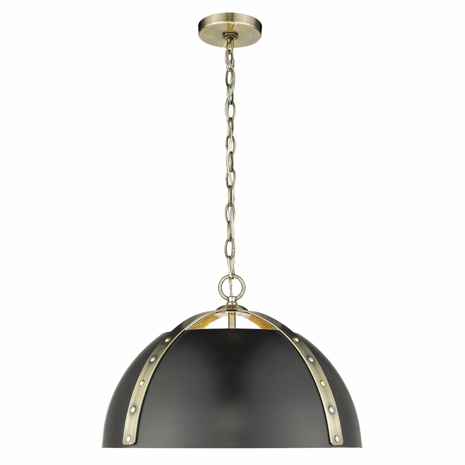 Brand new π Golden Lighting Aldrich 3 Light Pendant Aged Brass With Black Shade π 7 Brand new π Golden Lighting Aldrich 3 Light Pendant Aged Brass With Black Shade π - Image 5