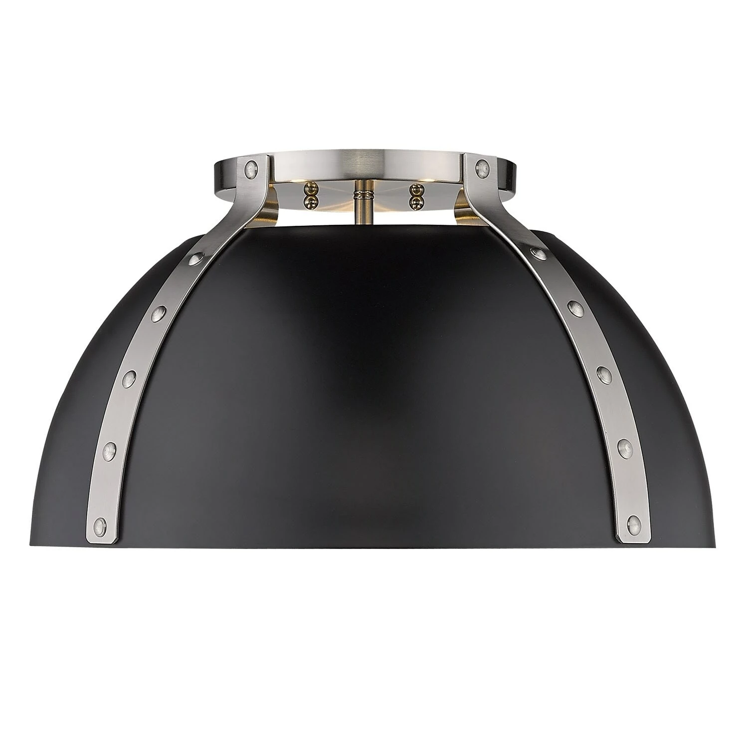 Best Sale β Golden Lighting Aldrich Flush Mount - 18" Aged Brass With Black Shade π― - Image 6