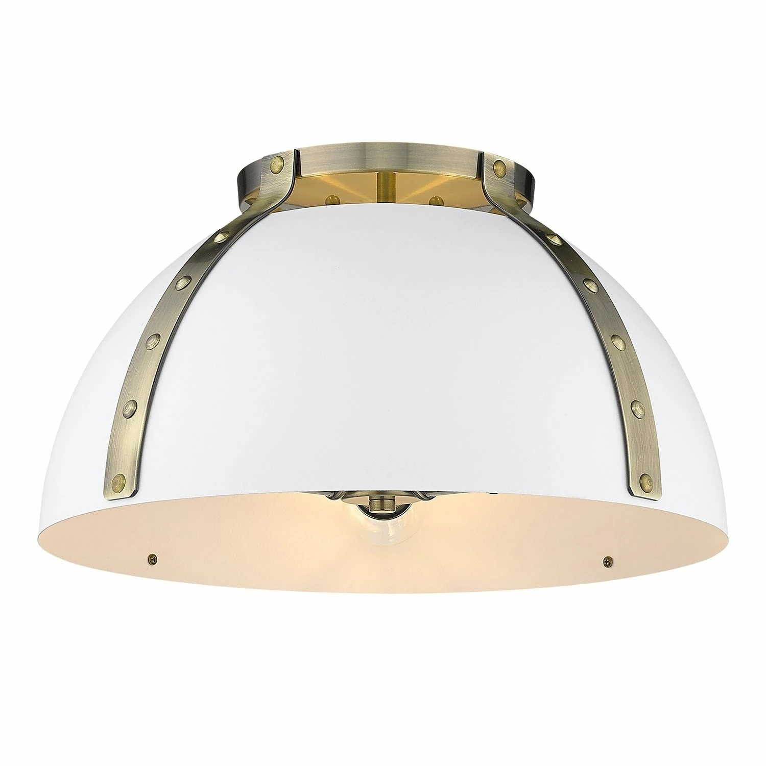 Best Sale β Golden Lighting Aldrich Flush Mount - 18" Aged Brass With Black Shade π― - Image 3