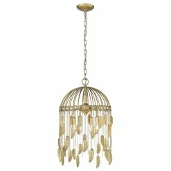 New π Golden Lighting Aleta 4 Light Pendant - Vintage Fired Gold π―