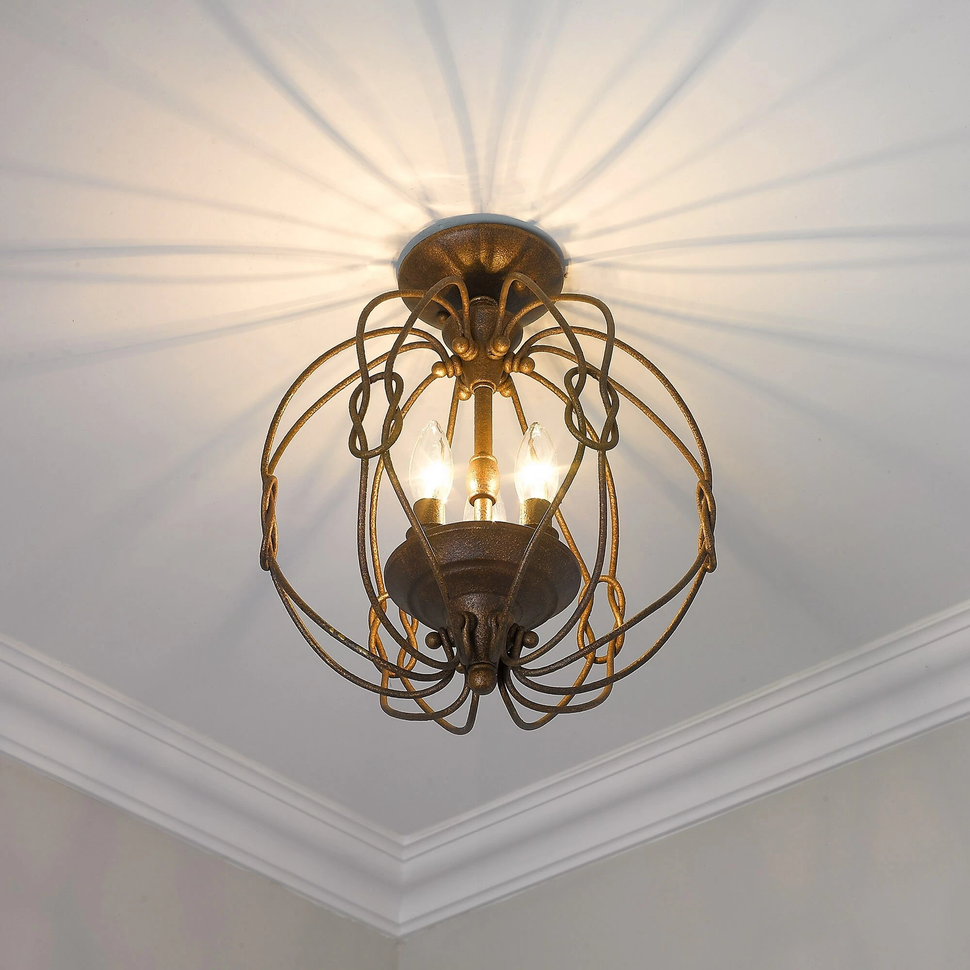 Promo π Golden Lighting Antoinette Semi-Flush Oyster π - Image 3