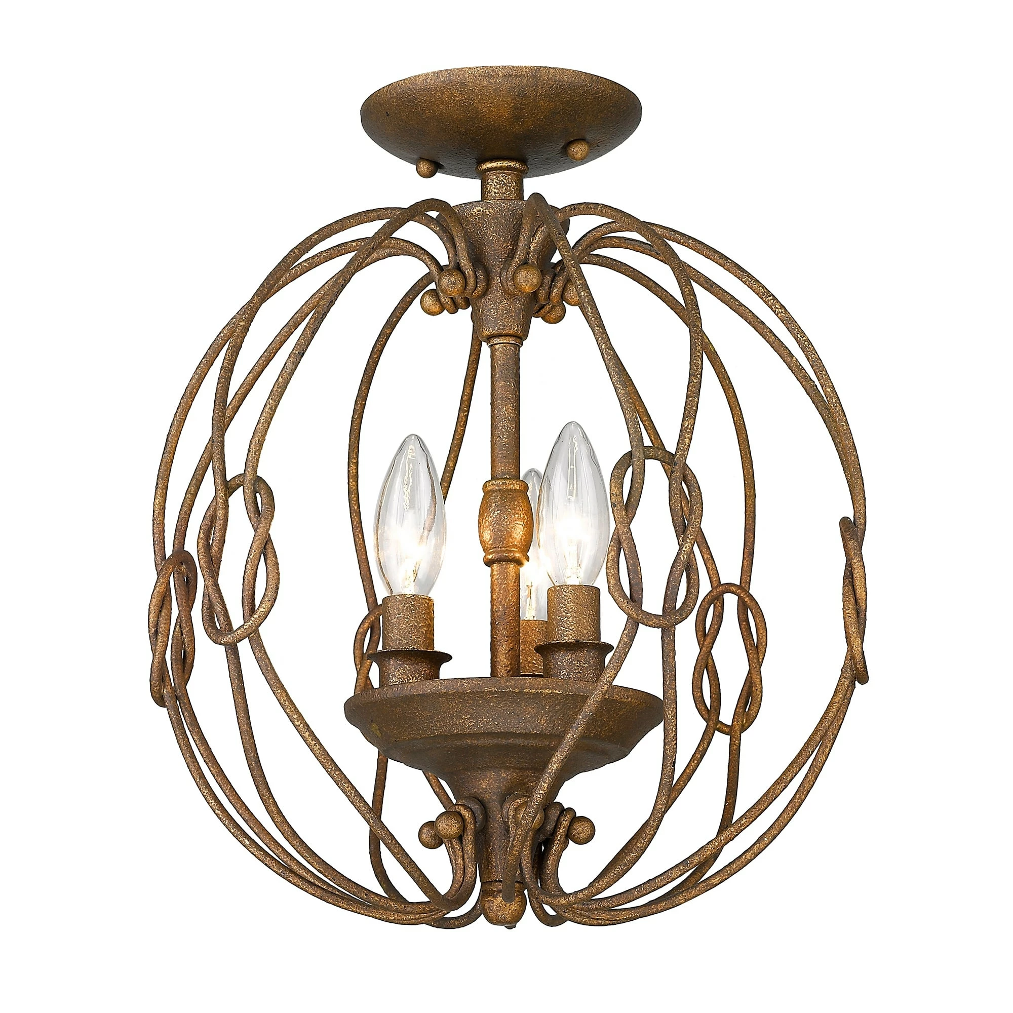 Promo π Golden Lighting Antoinette Semi-Flush Oyster π