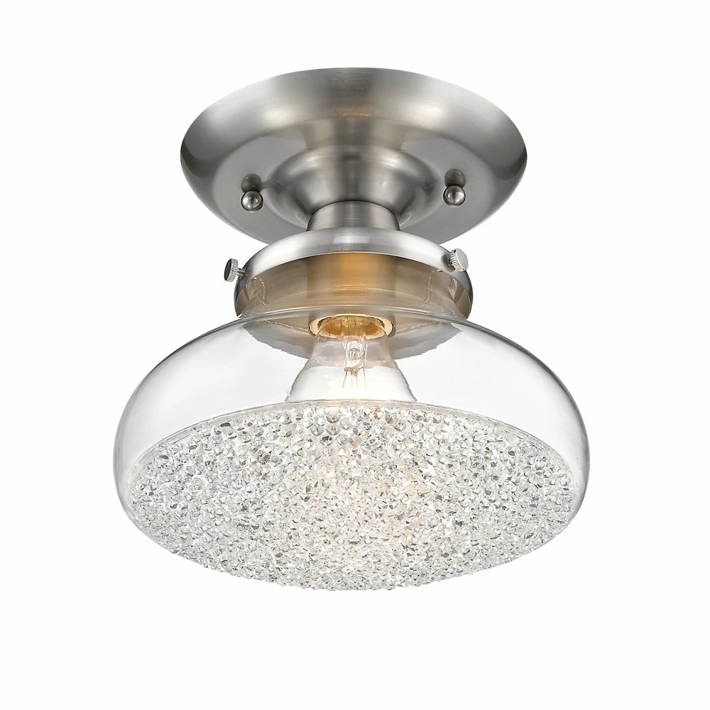 Discount π₯ Golden Lighting Asha Small Semi Flush In Pewter With Crushed Crystal Glass β€οΈ 5 Discount π₯ Golden Lighting Asha Small Semi Flush In Pewter With Crushed Crystal Glass β€οΈ - Image 3