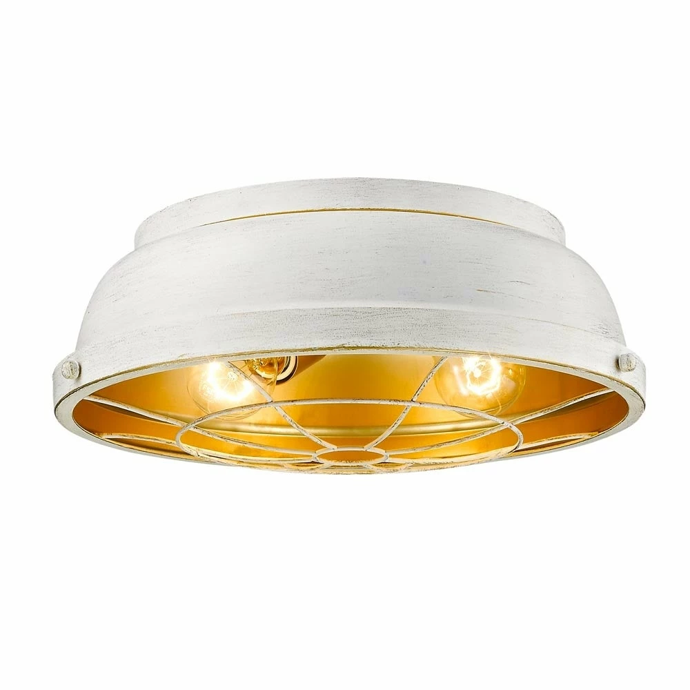 Outlet βοΈ Golden Lighting Bartlett French White Steel Flush Mount Light 𧨠5 Outlet βοΈ Golden Lighting Bartlett French White Steel Flush Mount Light 𧨠- Image 3