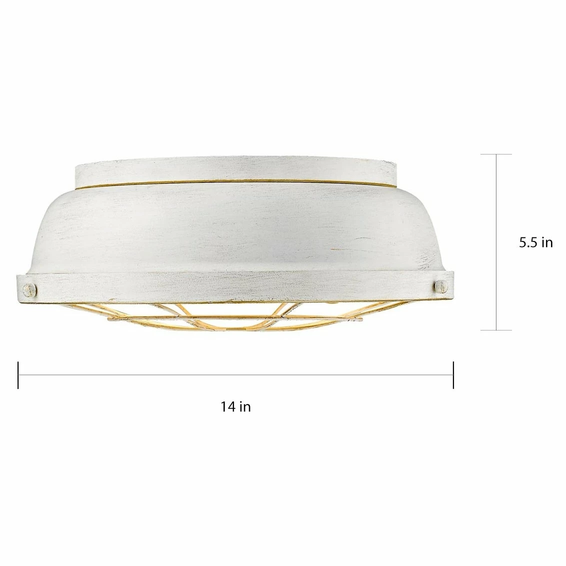 Outlet βοΈ Golden Lighting Bartlett French White Steel Flush Mount Light 𧨠6 Outlet βοΈ Golden Lighting Bartlett French White Steel Flush Mount Light 𧨠- Image 4