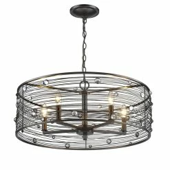 Alternative view of Hot Sale 🎉 Golden Lighting Bijoux 5 Light Chandelier In Brushed Etruscan Bronze 😉