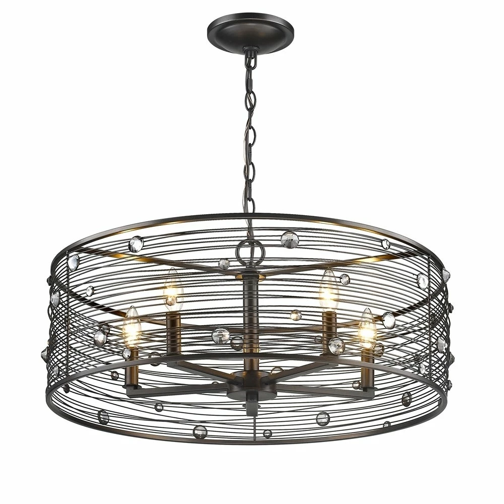 Hot Sale π Golden Lighting Bijoux 5 Light Chandelier In Brushed Etruscan Bronze π 4 Hot Sale π Golden Lighting Bijoux 5 Light Chandelier In Brushed Etruscan Bronze π - Image 2