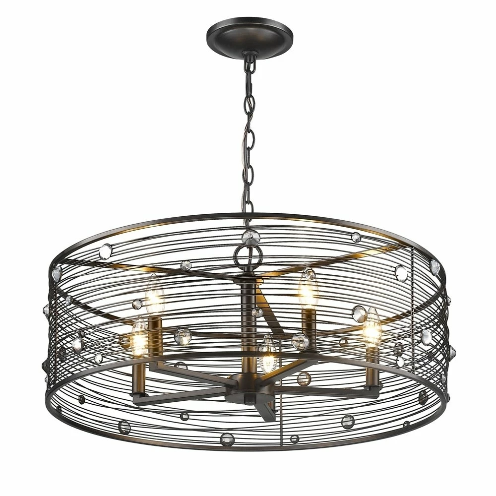 Hot Sale π Golden Lighting Bijoux 5 Light Chandelier In Brushed Etruscan Bronze π 5 Hot Sale π Golden Lighting Bijoux 5 Light Chandelier In Brushed Etruscan Bronze π - Image 3