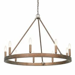 Best Sale π Golden Lighting Carraway 9 Light Chandelier - Copper Patina βοΈ