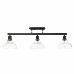 Alternative view of Promo ⌛ Golden Lighting Carver 3 Light Semi-Flush Chrome With Clear Glass 🎁