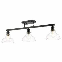 Promo β Golden Lighting Carver 3 Light Semi-Flush Chrome With Clear Glass π