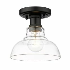 Best reviews of ๐ Golden Lighting Carver Flush Mount Matte Black With Clear Glass โ