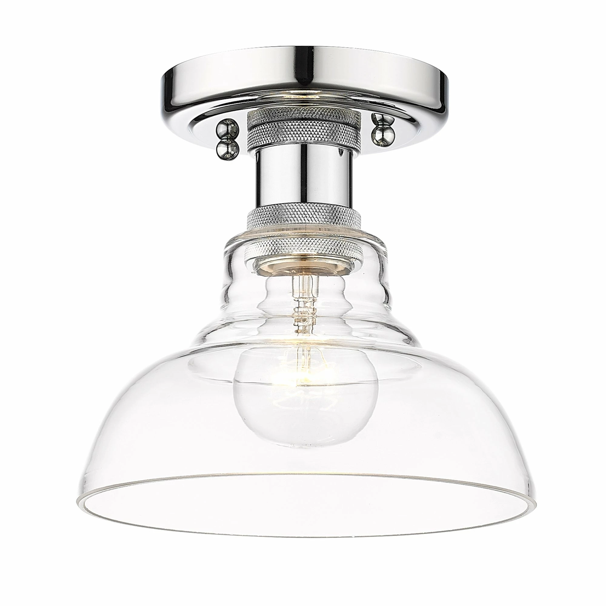 Best reviews of π Golden Lighting Carver Flush Mount Matte Black With Clear Glass β - Image 4