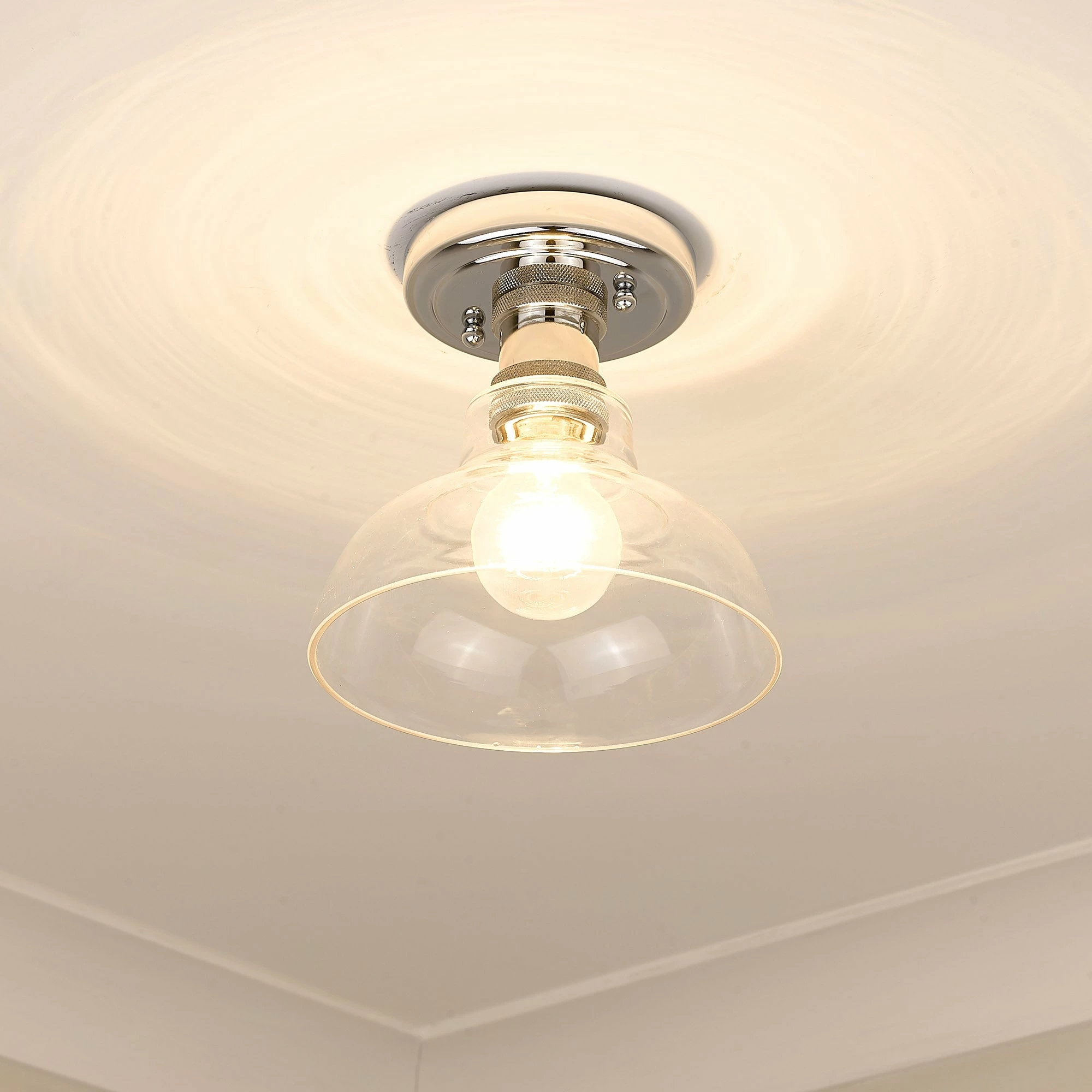 Best reviews of π Golden Lighting Carver Flush Mount Matte Black With Clear Glass β - Image 6