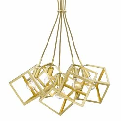 Promo ⭐ Golden Lighting Cassio 5 Light Pendant Olympic Gold ⭐ -Golden Lighting Sales Cassio 5 Light Pendant 5