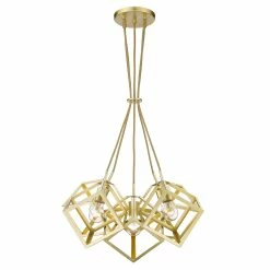 Promo ⭐ Golden Lighting Cassio 5 Light Pendant Olympic Gold ⭐ -Golden Lighting Sales Cassio 5 Light Pendant 6