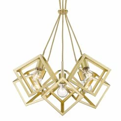 Promo ⭐ Golden Lighting Cassio 5 Light Pendant Olympic Gold ⭐ -Golden Lighting Sales Cassio 5 Light Pendant 7