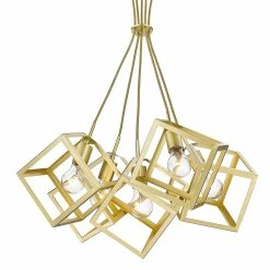 Promo ⭐ Golden Lighting Cassio 5 Light Pendant Olympic Gold ⭐ -Golden Lighting Sales Cassio 5 Light Pendant 8
