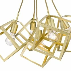 Promo ⭐ Golden Lighting Cassio 5 Light Pendant Olympic Gold ⭐ -Golden Lighting Sales Cassio 5 Light Pendant 9