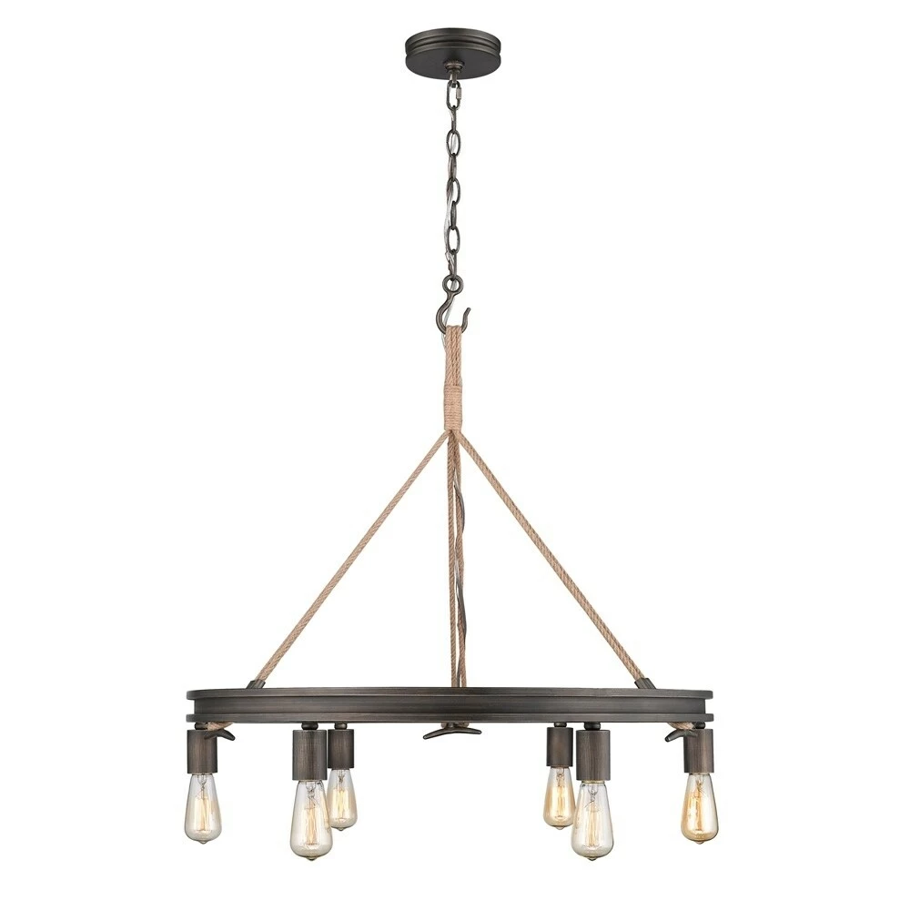 Cheapest ๐ Golden Lighting Chatham 6-Light Chandelier In Gunmetal Bronze ๐ - Image 3