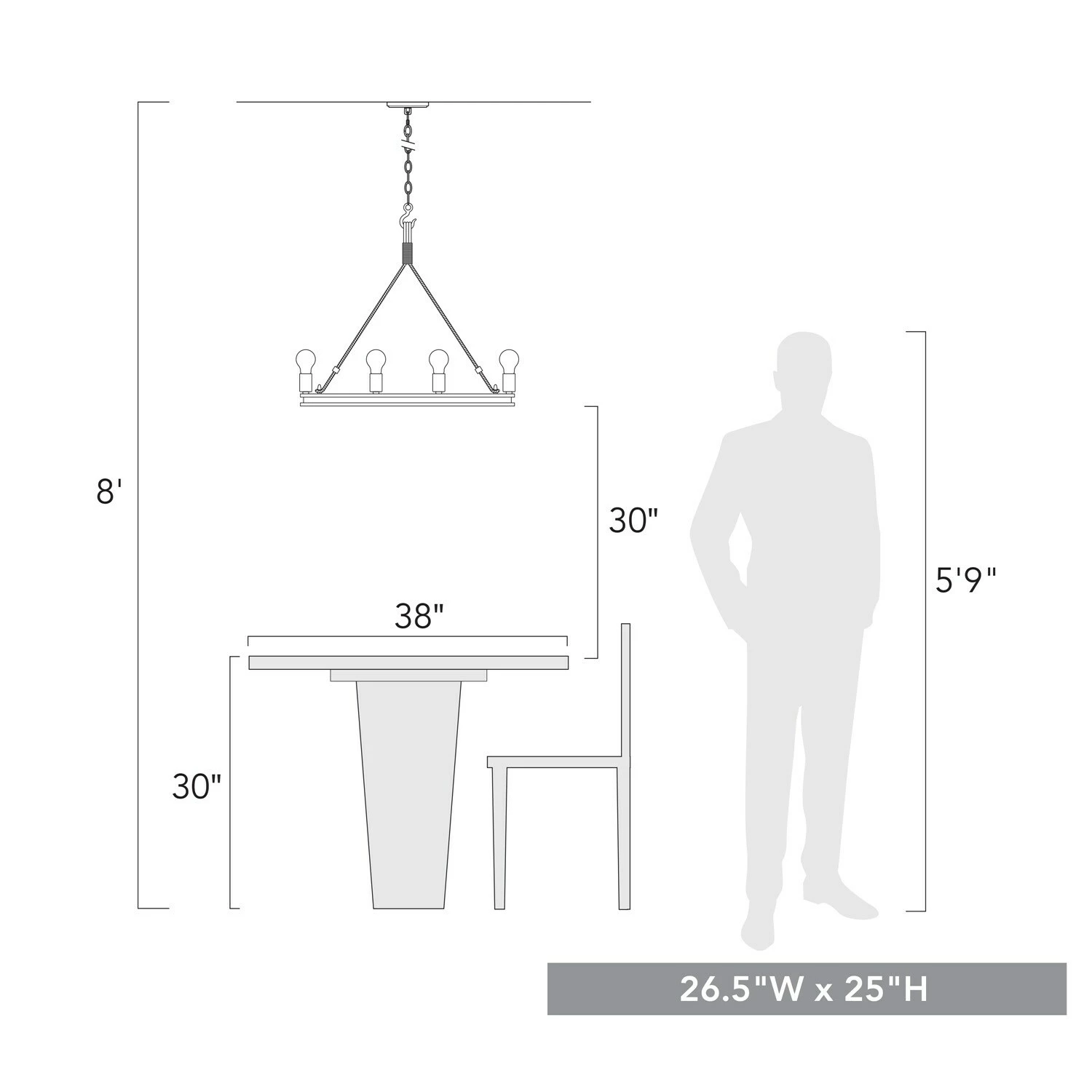 Cheapest ๐ Golden Lighting Chatham 6-Light Chandelier In Gunmetal Bronze ๐ - Image 6