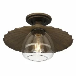 Alternative view of Brand new 🛒 Golden Lighting Clemence Flush Mount - Dark Rust 😀