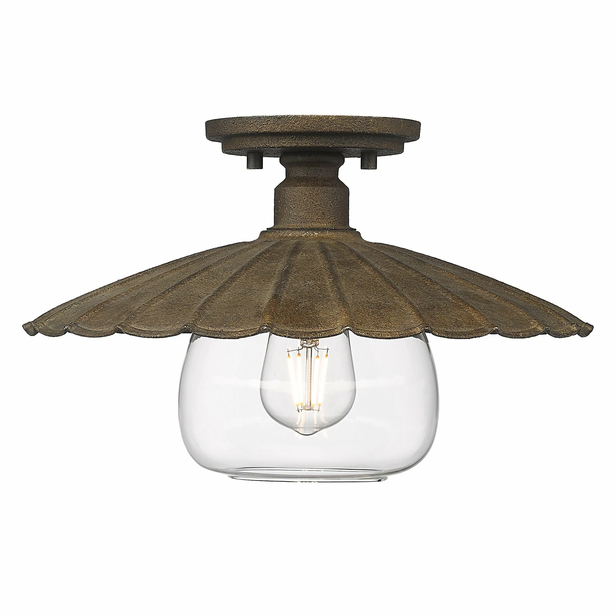 Brand new π Golden Lighting Clemence Flush Mount - Dark Rust π 3 Brand new π Golden Lighting Clemence Flush Mount - Dark Rust π