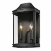 Flash Sale 🧨 Golden Lighting Cohen Medium Wall Sconce - Outdoor Natural Black And Gold With Clear Glass Panels 👏
