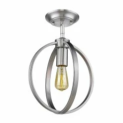 Best deal 🧨 Golden Lighting Colson Semi-Flush Pewter 🎉