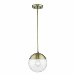 Deals 🎁 Golden Lighting Dixon Mini Pendant In Aged Brass With Clear Glass And Aged Brass Cap Black With Black Cap And Clear Glass 😍