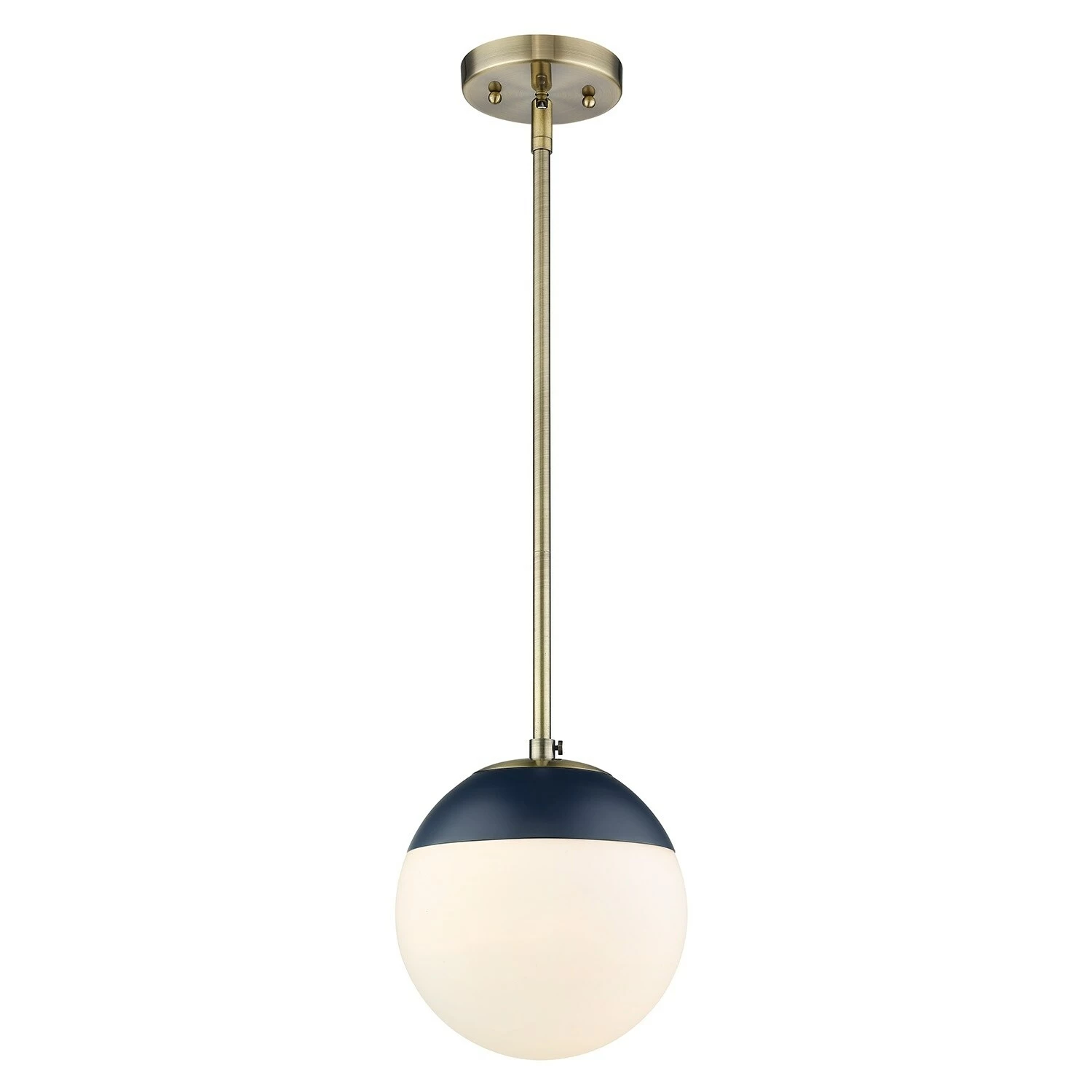 Wholesale ๐ Golden Lighting Dixon Mini Pendant In Aged Brass With Opal Glass And Aged Brass Cap Black With Black Cap And Opal Glass ๐ - Image 5