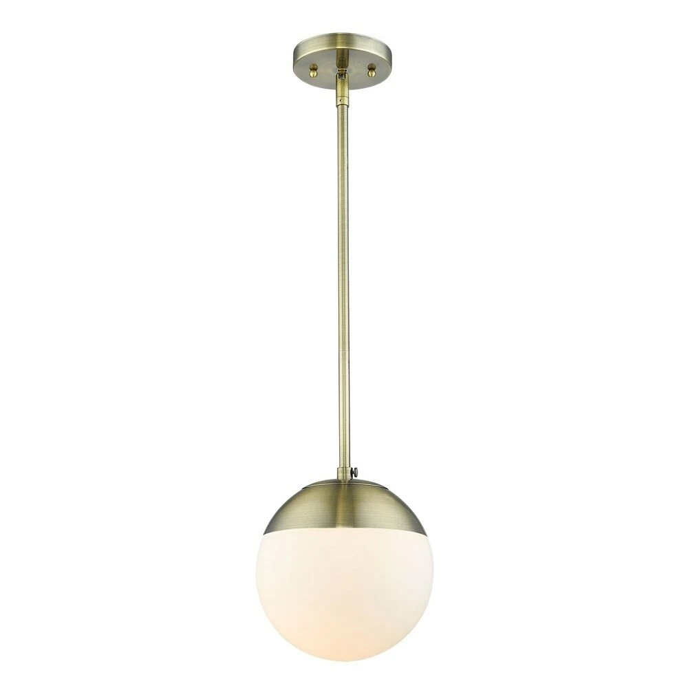 Wholesale ๐ Golden Lighting Dixon Mini Pendant In Aged Brass With Opal Glass And Aged Brass Cap Black With Black Cap And Opal Glass ๐ - Image 2