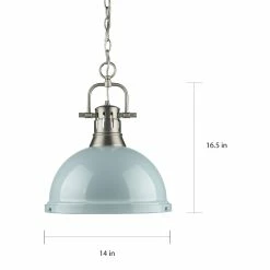 Best Pirce π Golden Lighting Duncan 1-light Pendant With Chain π 7 Best Pirce π Golden Lighting Duncan 1-light Pendant With Chain π -Golden Lighting Sales Duncan 1 Light Pendant with Chain in Pewter with a Seafoam Shade 2