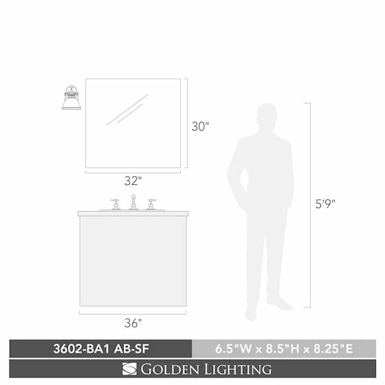 Top 10 ๐ฅฐ Golden Lighting Duncan 1-light Bath Vanity In Aged Brass With A Seafoam Shade โจ - Image 2