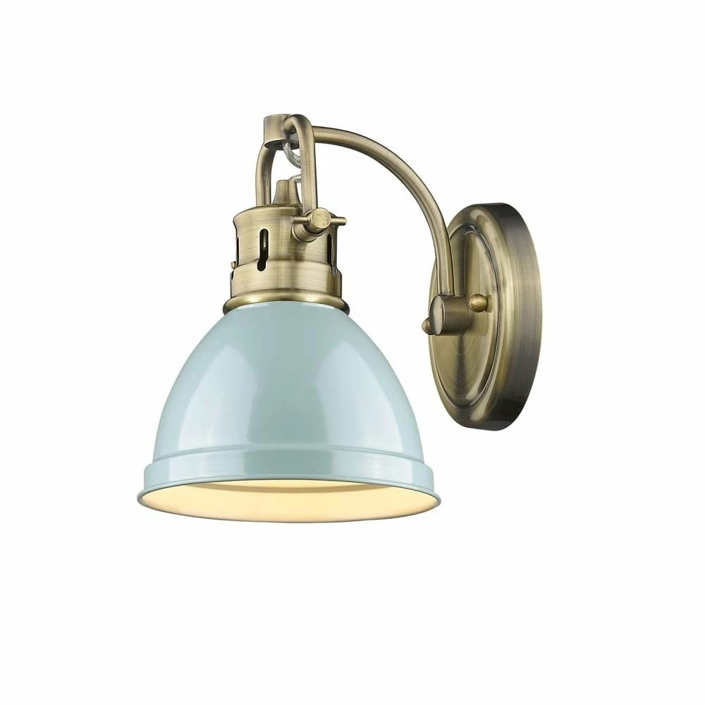 Top 10 ๐ฅฐ Golden Lighting Duncan 1-light Bath Vanity In Aged Brass With A Seafoam Shade โจ