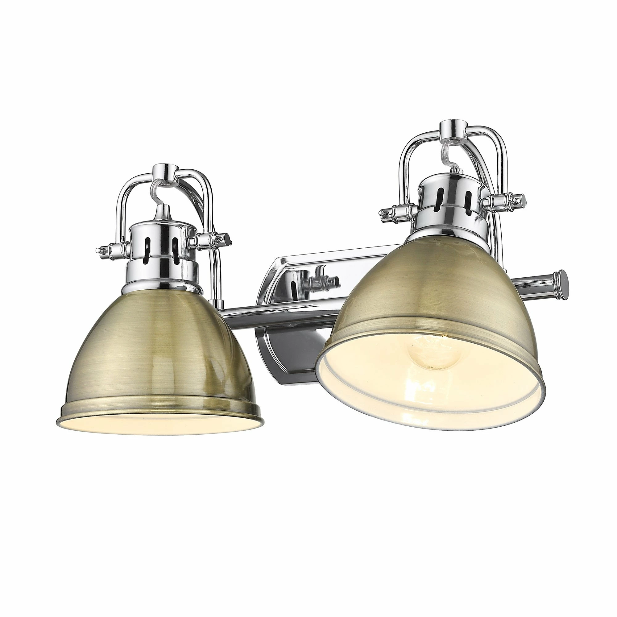 Discount π― Golden Lighting Duncan 2 Light Bath Vanity Pewter With Aged Brass Shades π 5 Discount π― Golden Lighting Duncan 2 Light Bath Vanity Pewter With Aged Brass Shades π - Image 3
