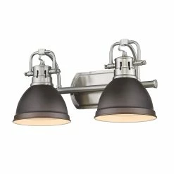 Discount π― Golden Lighting Duncan 2 Light Bath Vanity Pewter With Aged Brass Shades π 22 Discount π― Golden Lighting Duncan 2 Light Bath Vanity Pewter With Aged Brass Shades π -Golden Lighting Sales Duncan 2 Light Bath Vanity 7