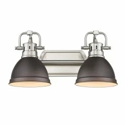 Discount π― Golden Lighting Duncan 2 Light Bath Vanity Pewter With Aged Brass Shades π 23 Discount π― Golden Lighting Duncan 2 Light Bath Vanity Pewter With Aged Brass Shades π -Golden Lighting Sales Duncan 2 Light Bath Vanity 8