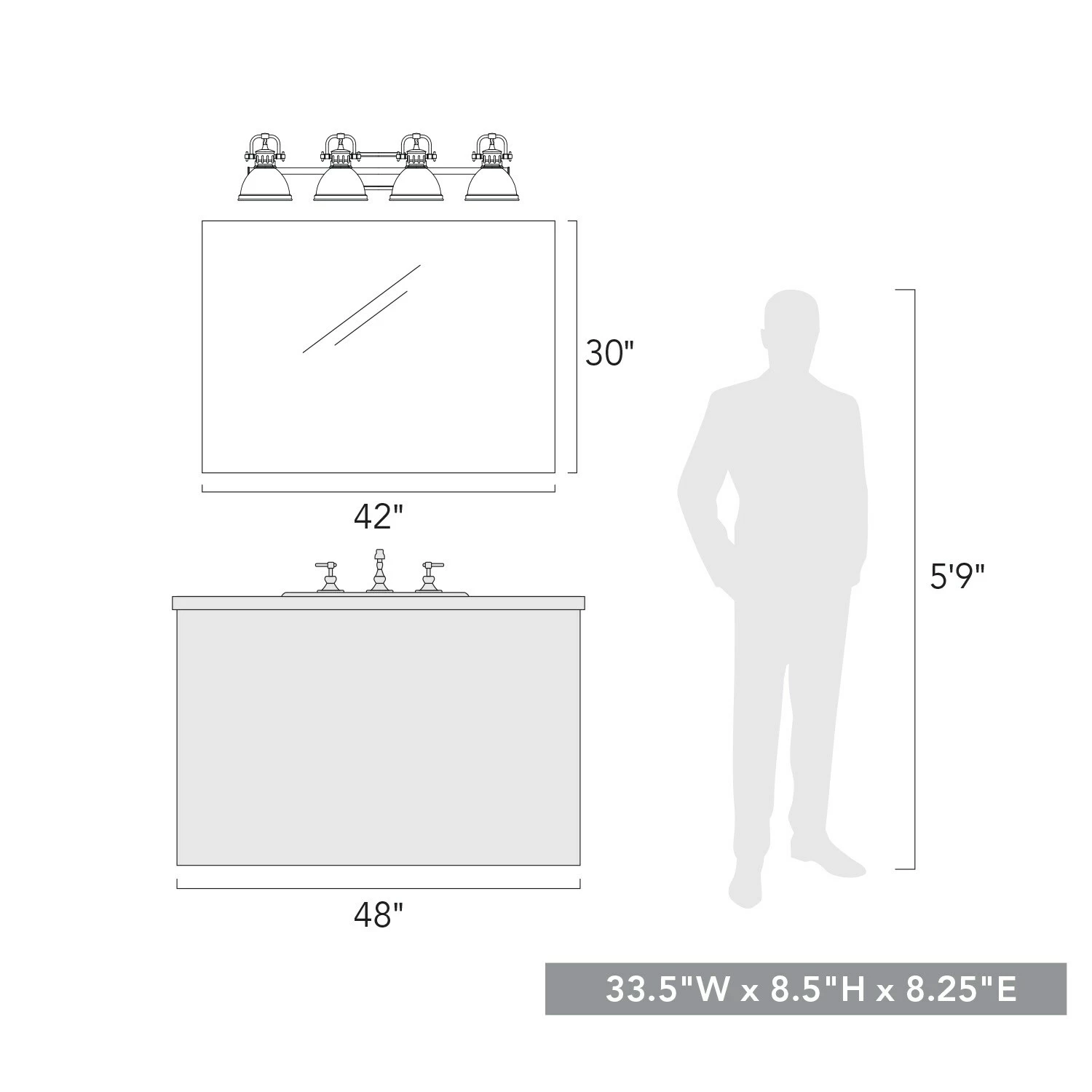 Coupon π₯ Golden Lighting Duncan 4-light Bath Vanity Chrome & Matte White π 5 Coupon π₯ Golden Lighting Duncan 4-light Bath Vanity Chrome & Matte White π - Image 3
