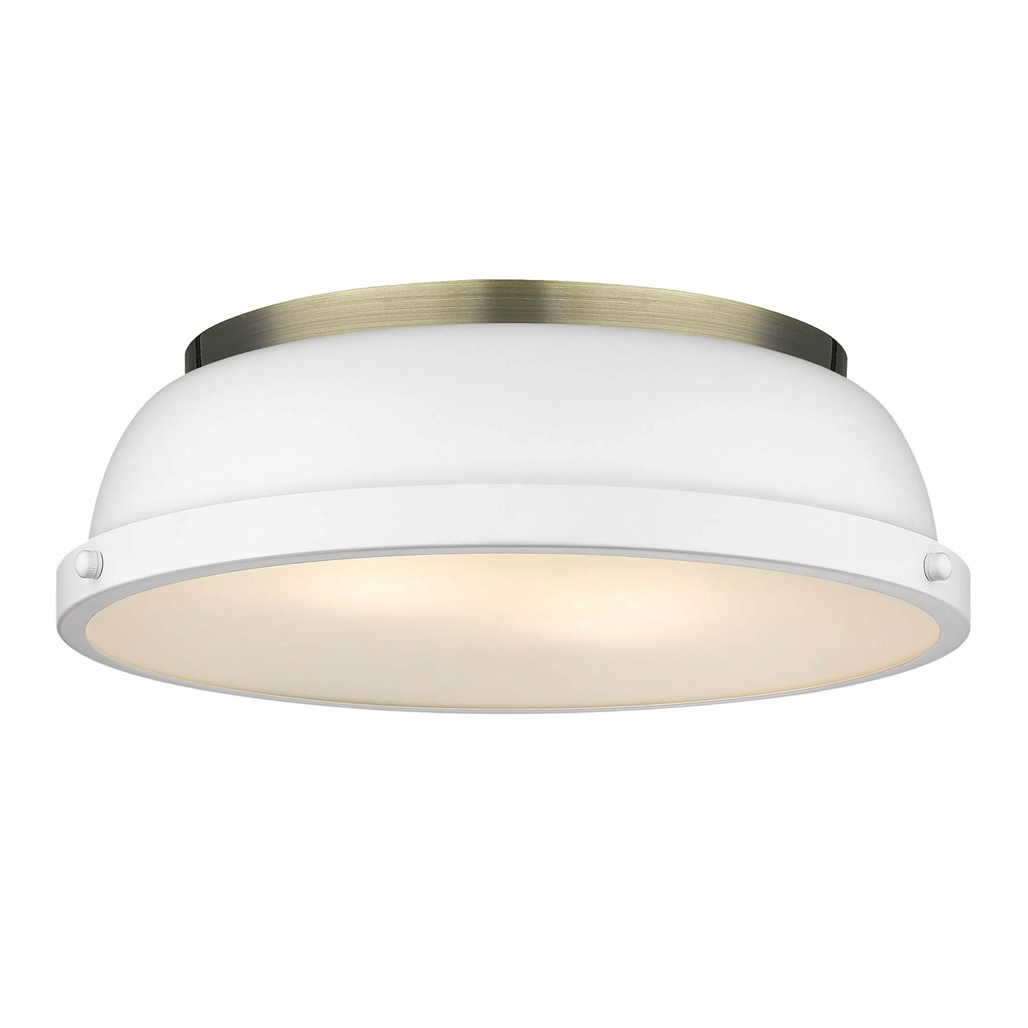 Coupon π Golden Lighting Duncan Flush Mount - 14 Dia X 4.25 H - 14 Dia X 4.25 H Aged Brass With Matte White Shade π 8 Coupon π Golden Lighting Duncan Flush Mount - 14 Dia X 4.25 H - 14 Dia X 4.25 H Aged Brass With Matte White Shade π - Image 6
