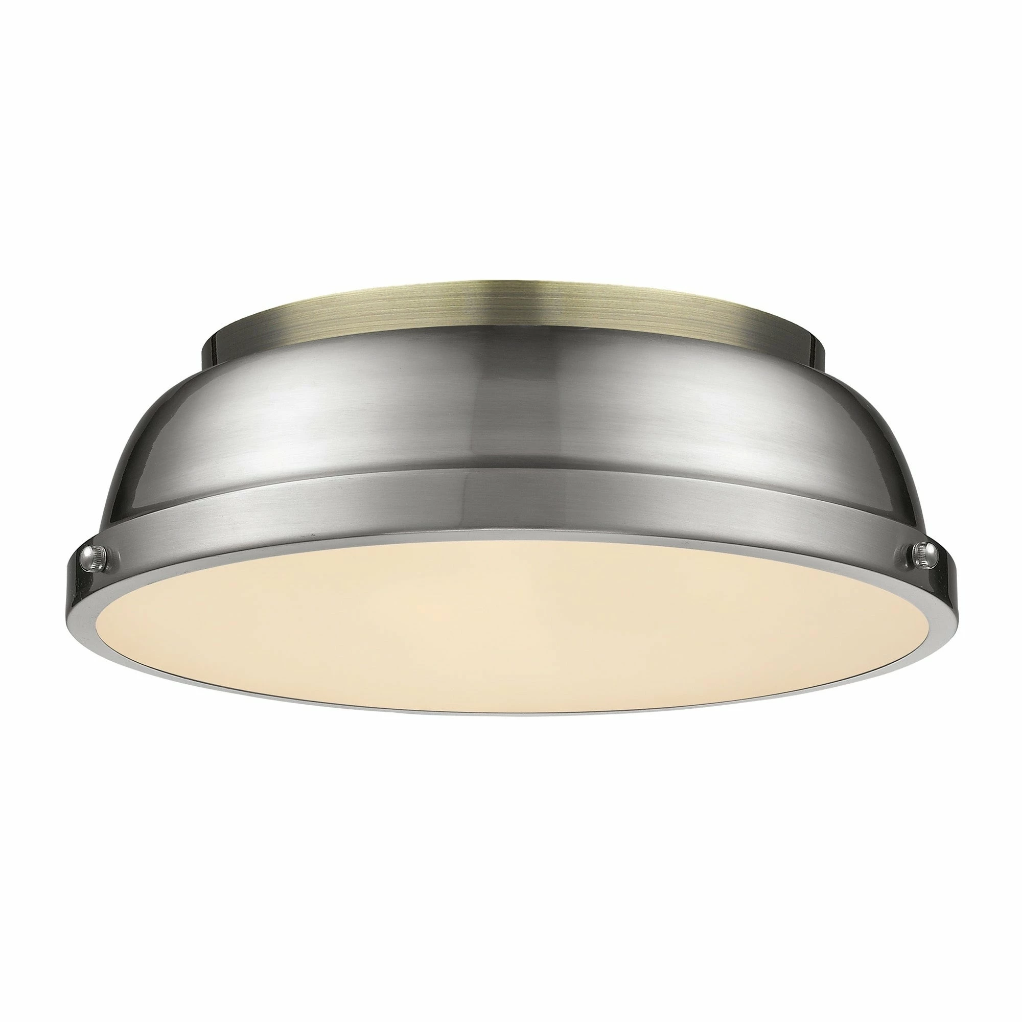 Coupon π Golden Lighting Duncan Flush Mount - 14 Dia X 4.25 H - 14 Dia X 4.25 H Aged Brass With Matte White Shade π 6 Coupon π Golden Lighting Duncan Flush Mount - 14 Dia X 4.25 H - 14 Dia X 4.25 H Aged Brass With Matte White Shade π - Image 4