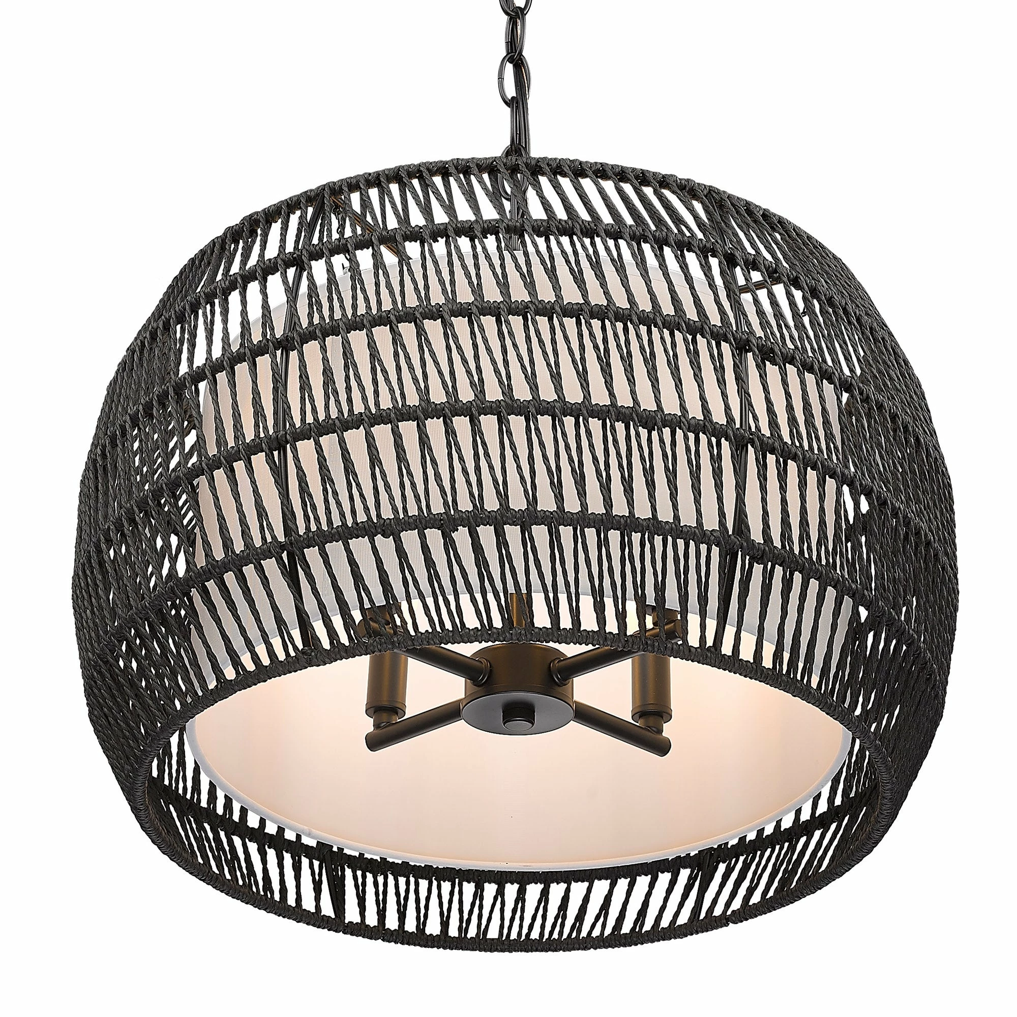 Coupon π― Golden Lighting Everly 4 Light Chandelier - 19"x13.5" Matte Black With Modern Black Rattan π― 7 Coupon π― Golden Lighting Everly 4 Light Chandelier - 19"x13.5" Matte Black With Modern Black Rattan π― - Image 5