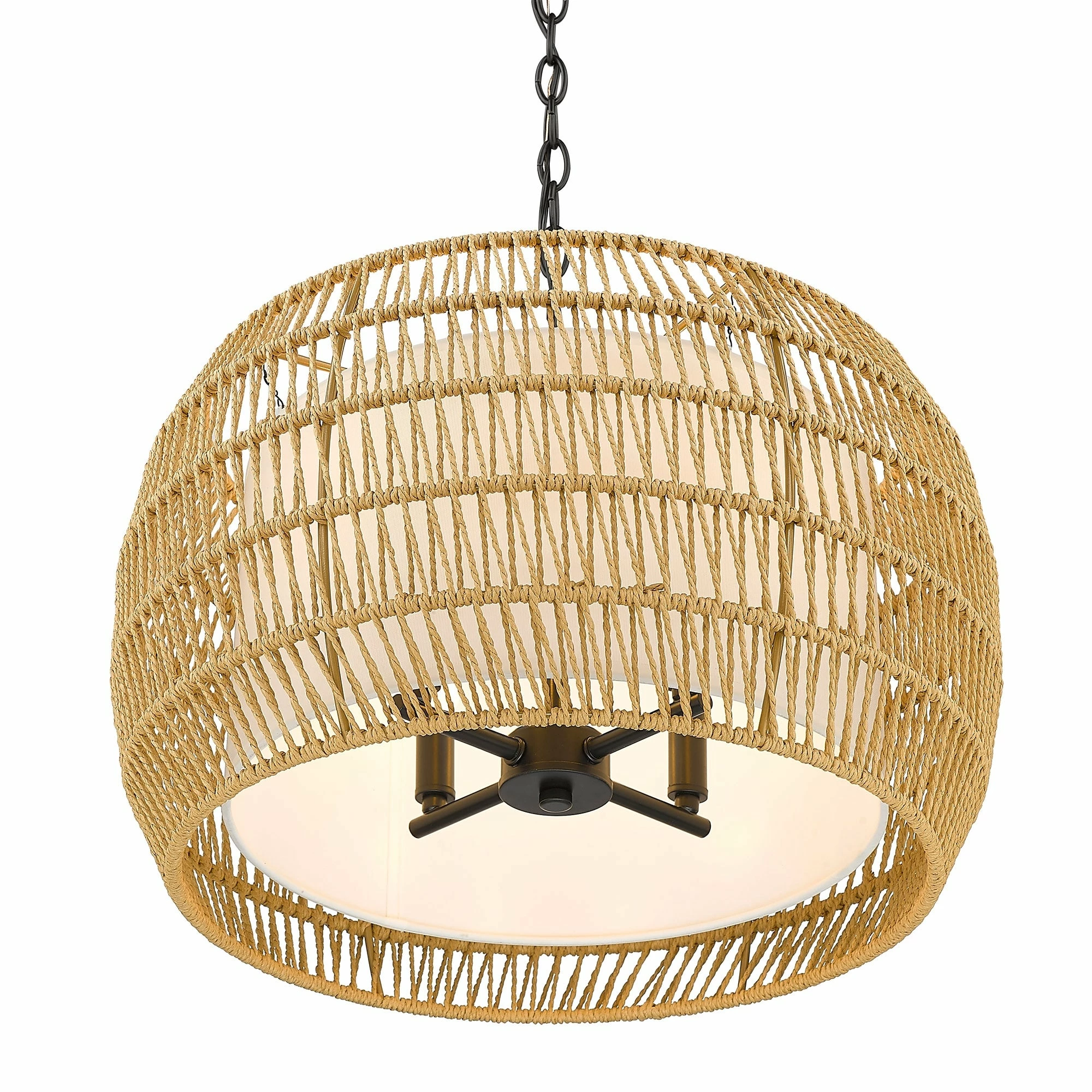 Coupon π― Golden Lighting Everly 4 Light Chandelier - 19"x13.5" Matte Black With Modern Black Rattan π― 10 Coupon π― Golden Lighting Everly 4 Light Chandelier - 19"x13.5" Matte Black With Modern Black Rattan π― - Image 8